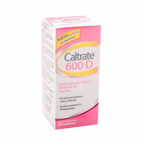 CALTRATE 600+D CAJA CON FRASCO CON 60 TABLETAS