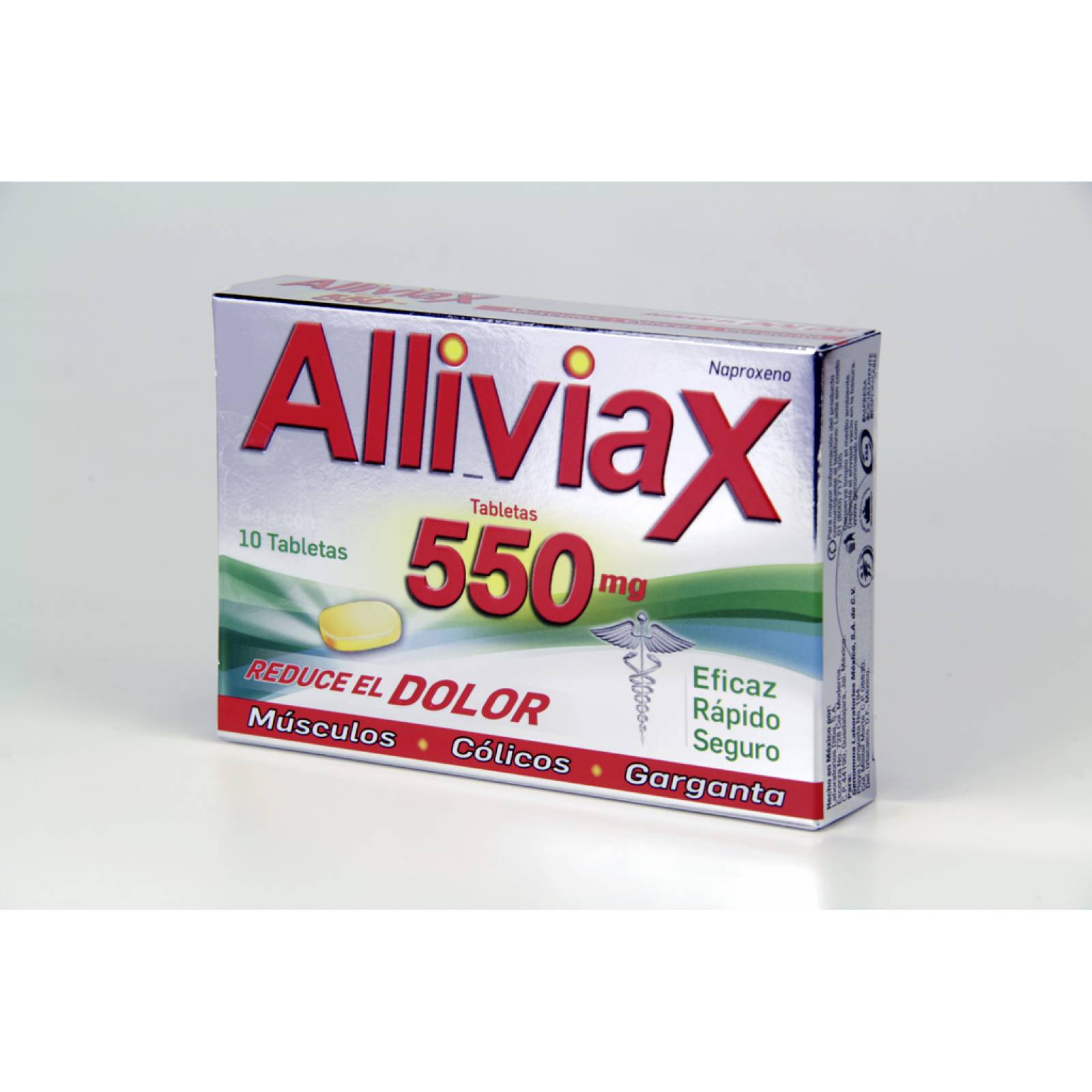 ALLIVIAX 10 TABLETAS. ALIVIA TODO TIPO DE DOLOR