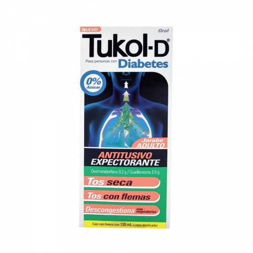 TUKOL JARABE ADULTO DIABETES 120 ML. JARABE SIN AZÚCAR
