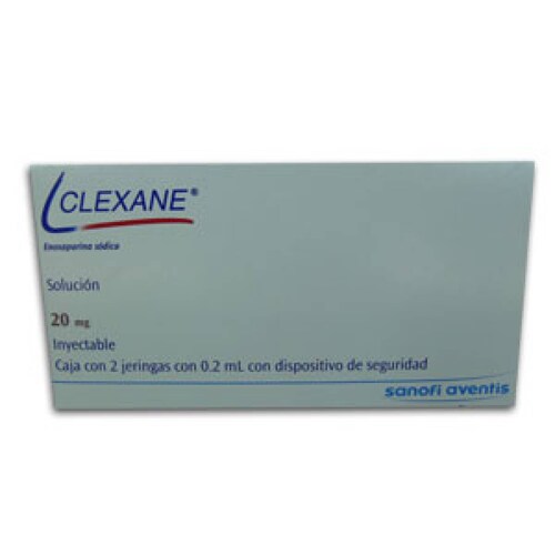 CLEXANE SOLUCIÓN INYECTABLE 20MG CON 2 JERINGAS