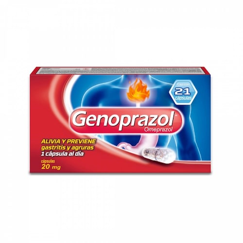 Genoprazol  21 Cápsulas. Alivio De Gastritis Y Acidez