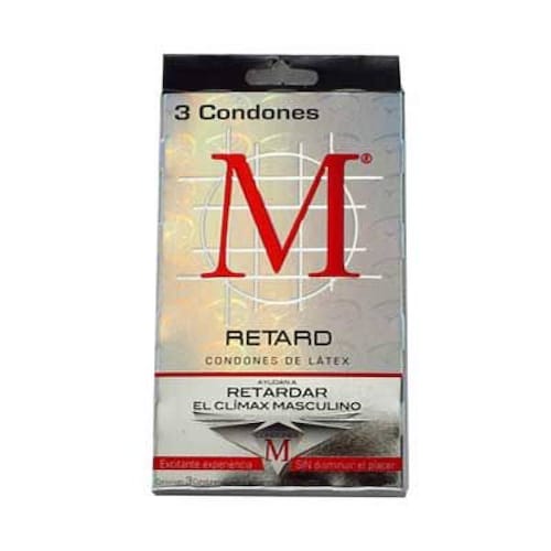 Condon M Retard 3 Condones Masculinos. Retrasa El Clímax