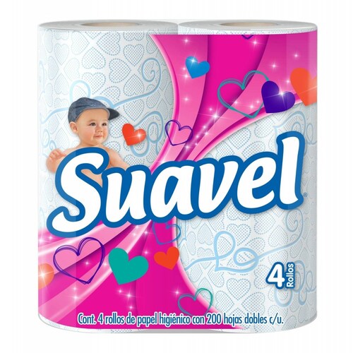 PAPEL HIGIENICO SUAVEL 200HD CON 4 22