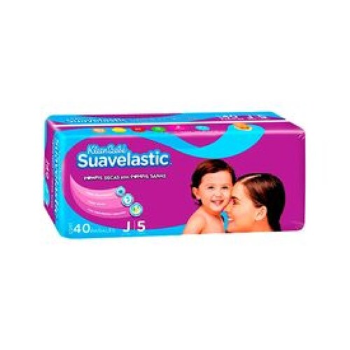 KLEEN BEBÉ SUAVELASTIC PAÑALES UNISEX ETAPA 5 JUMBO 40 PIEZAS BOLSA