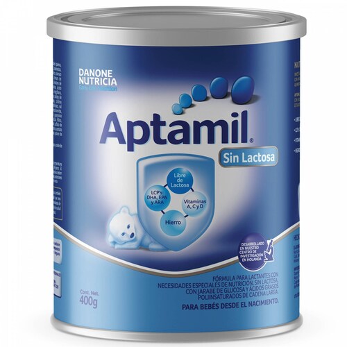 Aptamil Sin Lactosa Fórmula Infantil Para Lactantes De 0 A 12 Meses 400 Gr Lata