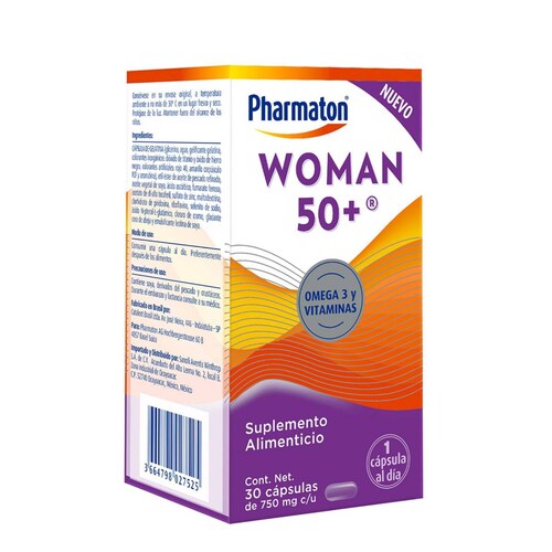 PHARMATON WOMAN 50+ SUPLEMENTO ALIMENTICIO 30 CÁPSULAS FRASCO OMEGA 3 0.1 G