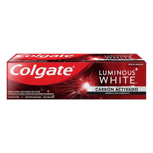 COLGATE LUMINOUS WHITE CARBÓN ACTIVADO PASTA DENTAL 75 ML TUBO