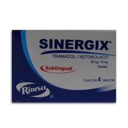 SINERGIX SUBLINGUAL 4 TABLETAS 25/10MG