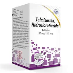 TELMISARTÁN HIDROCLOROTIAZIDA 14 TABLETAS 80/12.5MG