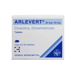 Arlevert Cinarizina, Dimenhidrinato 20/40 Mg Con 20 Tabletas