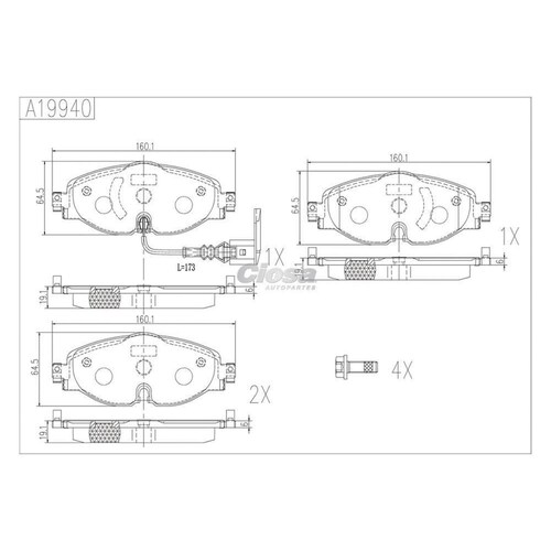 Balata Para Audi A3 2015 - 2017 (Dynamik) 