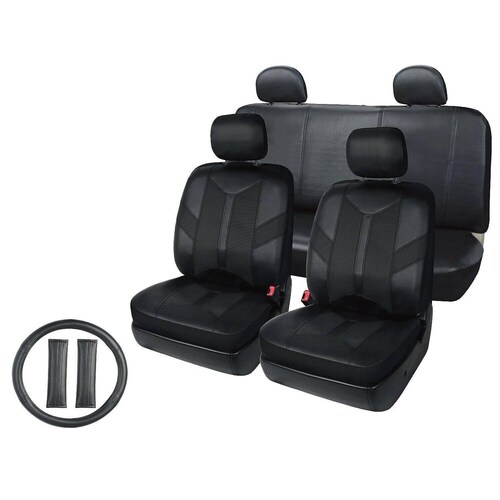 11 Pza´s Cubreasientos Piel Para Mitsubishi Montero 1983 - 2015 (XCar) 