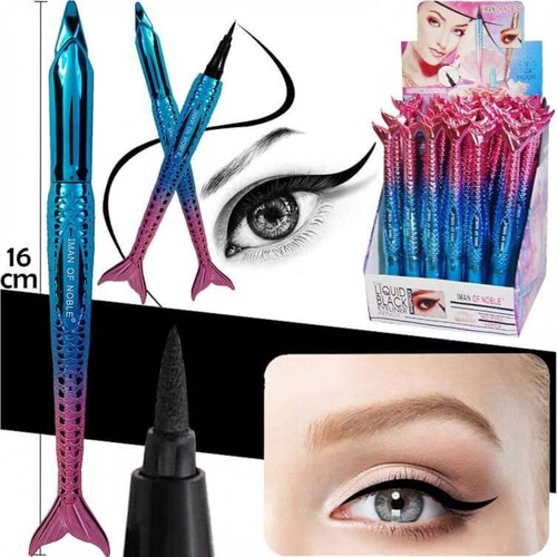 Delineador 36h 1 Pieza Delineador Negro Ojos Tornasol Sirena.