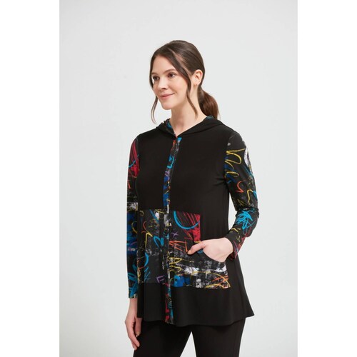 Blusa/top/camisa, ropa de dama, negro multi, joseph ribkoff