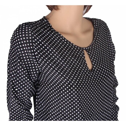 Blusa Dama Negro Polka Dots Mpb-599 