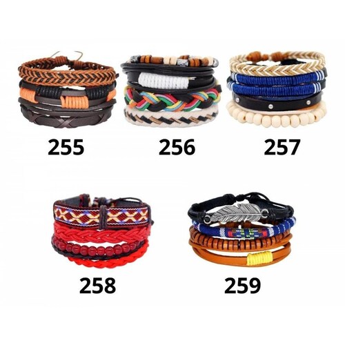 Set De 4 Pulseras Brazalete Colección Hombre Mpb-237/248 245