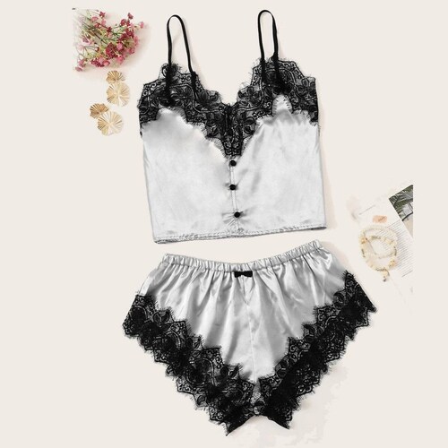Hermosa Pijama Para Mujer Conjunto De Satin Mpb-572 