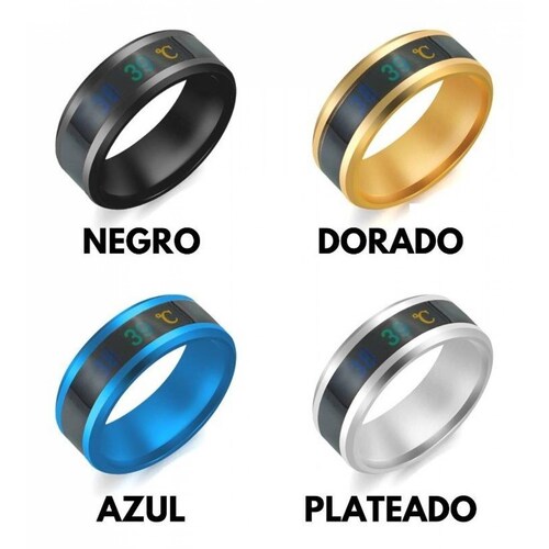 Anillo Inteligente Acero Inoxidable Mide Temperatura J-011 