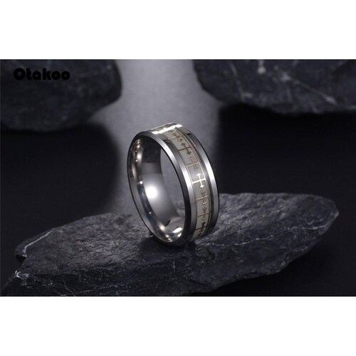Anillo Hombre Acero Inoxidable Cruz Fluorescente Mpb-306 