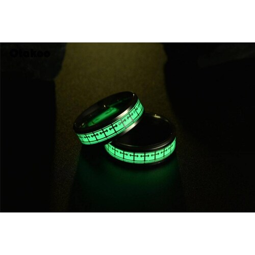 Anillo Hombre Acero Inoxidable Cruz Fluorescente Mpb-306 
