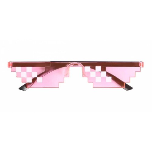 Thug Life Lentes Gafas Pixel Mosaico Meme Divertidas A-070 Rosa