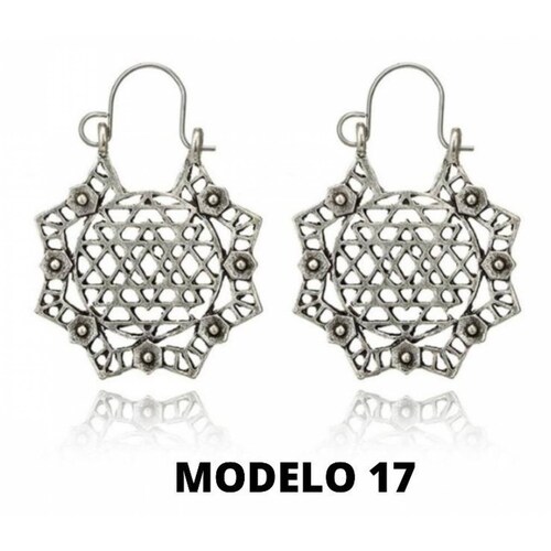 Aretes Estilo Gota Diseños De Mandalas Tribales Hindú J-020 MODELO 17
