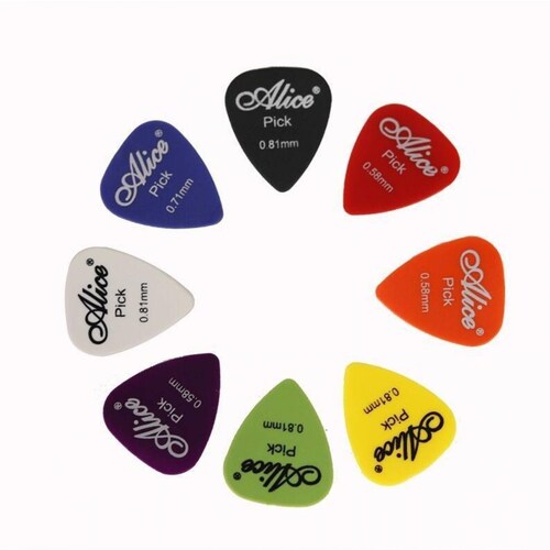 Púa Plumilla P/guitarra Alice Varios Colores Medidas Mpb-433 Verde 0.96mm