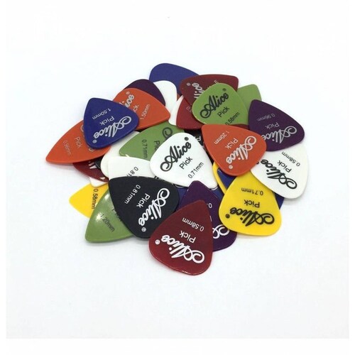 Púa Plumilla P/guitarra Alice Varios Colores Medidas Mpb-433 Verde 0.96mm