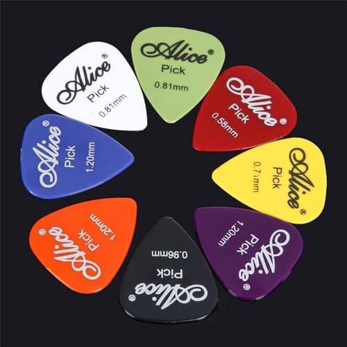 Púa Plumilla P/guitarra Alice Varios Colores Medidas Mpb-433 Verde 0.96mm