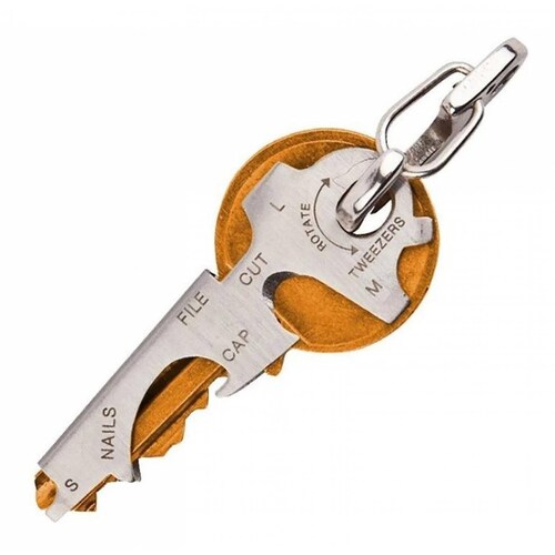 Porta Llave Multiherramienta Supervivencia 8 En 1 Mpb-416 Plata
