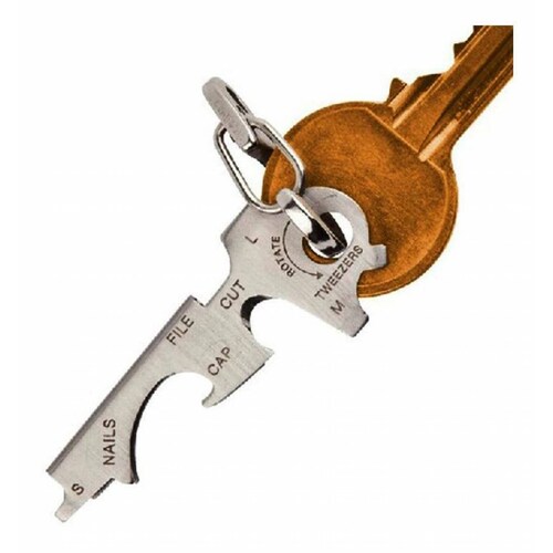 Porta Llave Multiherramienta Supervivencia 8 En 1 Mpb-416 Plata