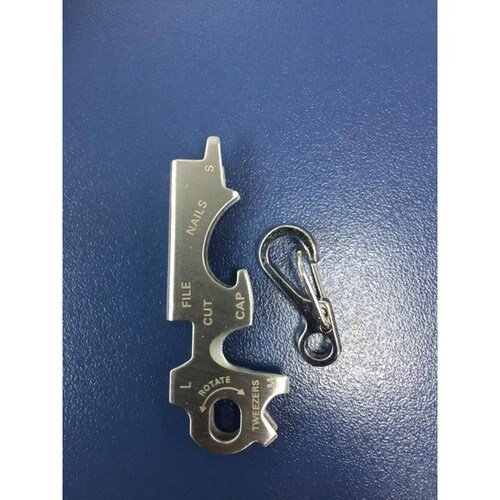Porta Llave Multiherramienta Supervivencia 8 En 1 Mpb-416 Plata