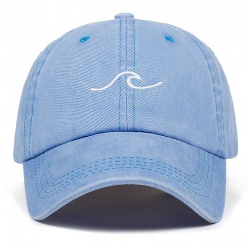 Gorra Deslavada Bordado De Ola Unisex A-037 