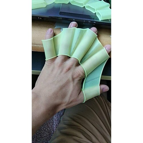 Aletas De Mano Para Natacion Material Silicona Mpb-426 Verde Talla L