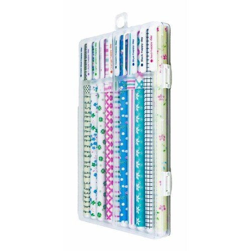 Set 10 Boligrafos De Gel Colores Kawaii + Estuche Mpb-461 