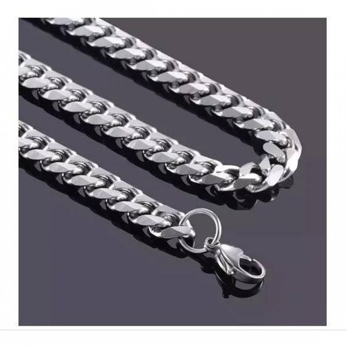 Cadena Tejido Cubano Acero Inoxidable Grosor 7mm Mpb-575 LARGO 60 cm / GROSOR 7 mm