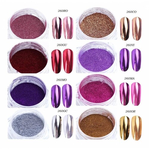 Polvo Para Uñas Color Metalico Efecto Espejo Mpb-260 260VI