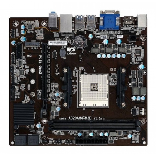 Tarjeta Madre Ecs A320am4-m3d Ryzen 3/5/7 Socket Am4 Ddr4 