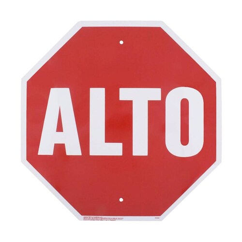 Letrero Alto Rojo 45.8 X 45.8 Cm 