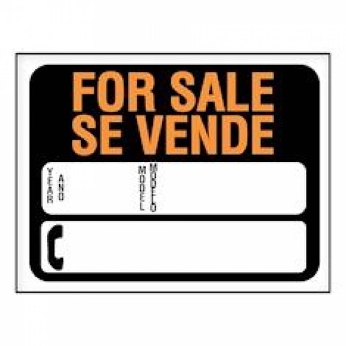 Letrero Poliesti Pared For Sale/se Vende-auto 22.86x30.48cm 