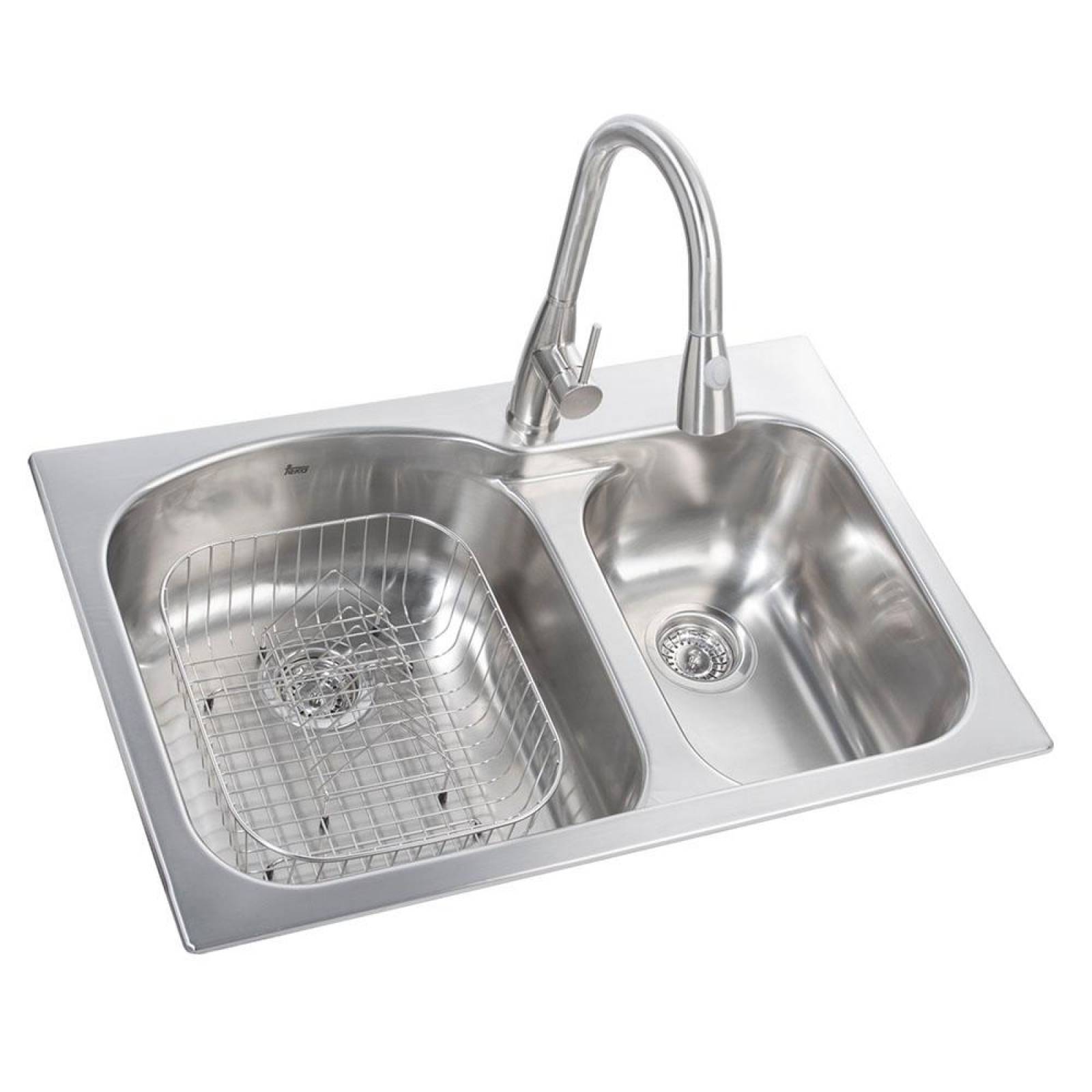 Fregadero y escurridor de 84 x 56 cm con monomando - Sears