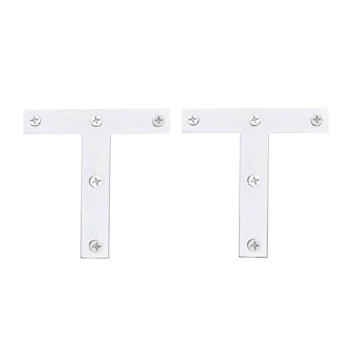 Placa De Unión T De 10.1 X 10.1 Cm Plata 2 Piezas 