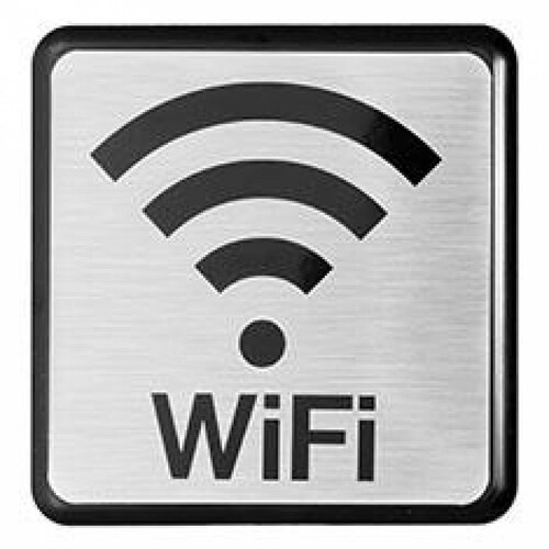 Placa De Símbolo Plástico Para Pared Wifi 11.4 X 11.4 Cm 
