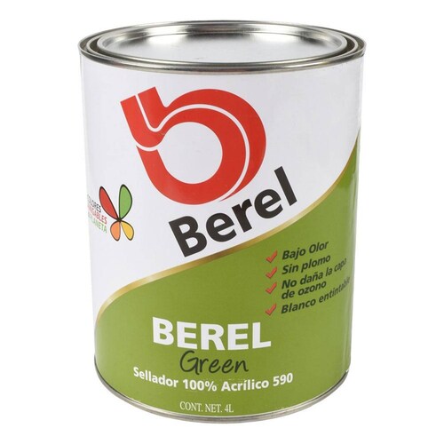 Sellador 100 % Acrílico Green De 4 Litros Berel 