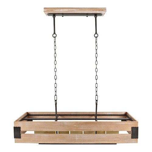 Candil Lineal Madera 7 Luces 
