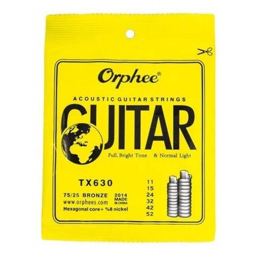 Paquete Cuerdas Para Guitarra Acustica Orphee Tx630 Mpb-431 