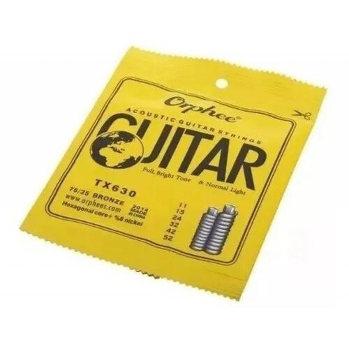 Paquete Cuerdas Para Guitarra Acustica Orphee Tx630 Mpb-431 