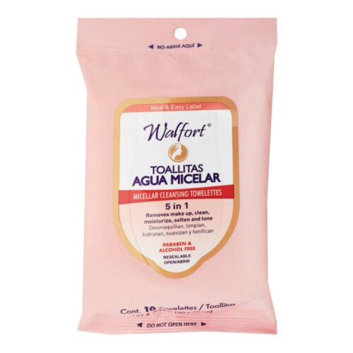 Toallitas Desmaquillantes Agua Micelar 10 pz 