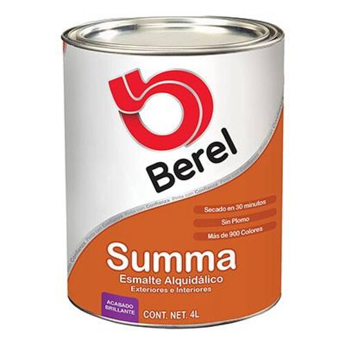ESMALTE SUMMA BEREL ALQUIDÁLICO TRANSPARENTE 4 L 