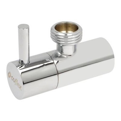 LLAVE DE CONTROL ANGULAR 1/2 X 1/2 PULGADA PLATA COFLEX 